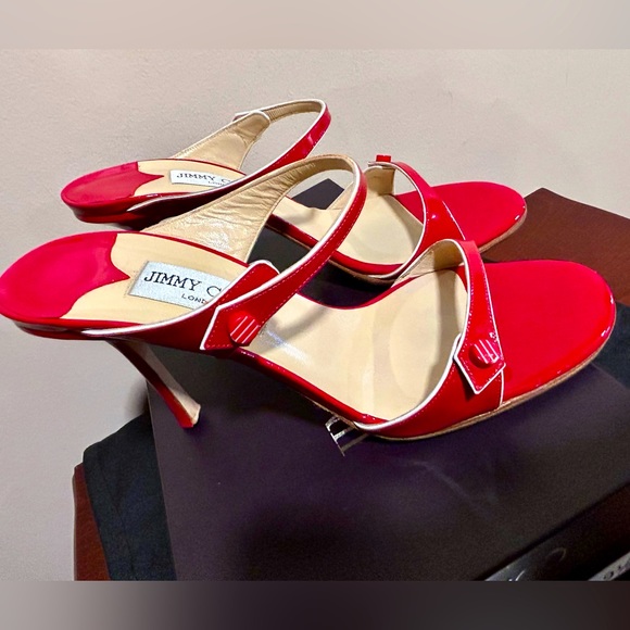 Jimmy Choo Patent Leather Candy Apple Red heels - Picture 5 of 7